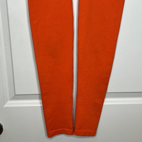 Balance Athletica Vitality Leggings Small Orange Ribbed High Waist Yoga Athletic - Picture 3 of 6